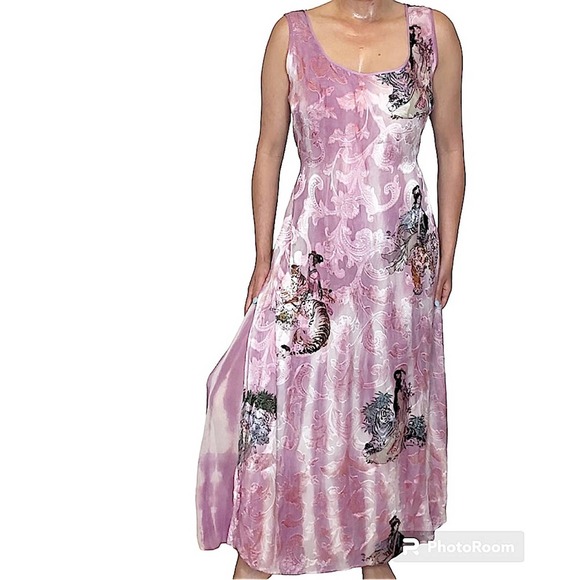 Citron Dresses & Skirts - 90's Citron silk dress geisha dress
